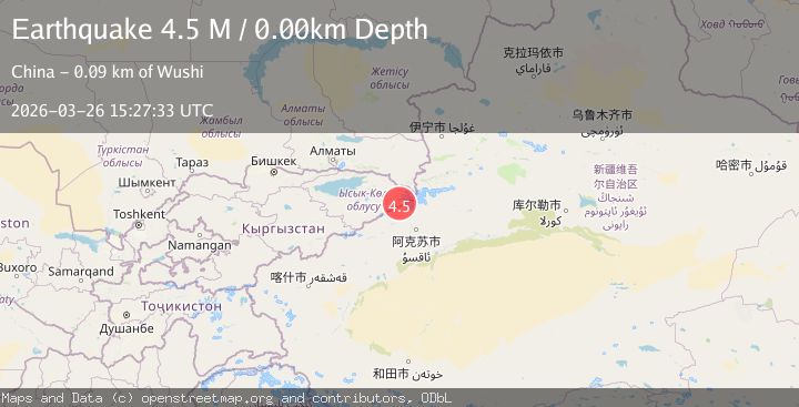 Map of Kyrgyzstan-Xinjiang border region