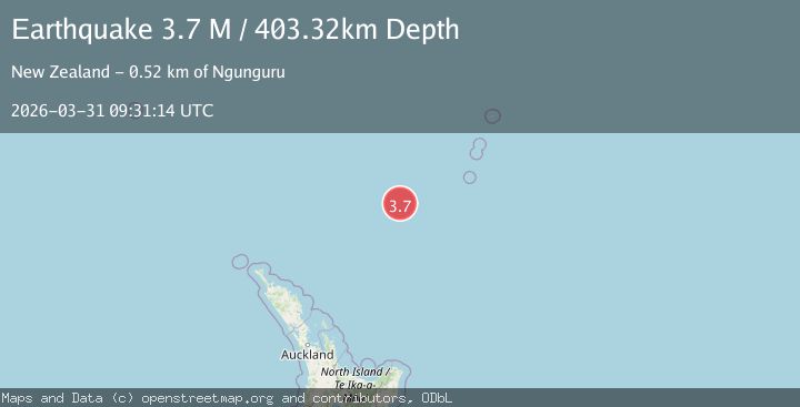 Map of south of the Kermadec Islands