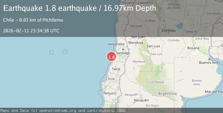 Map of offshore Libertador O'Higgins, Chile