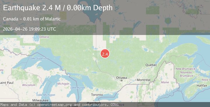 Map of southern Quebec, Canada