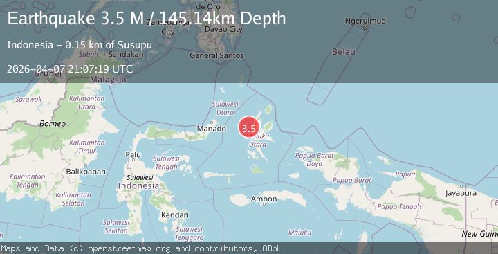 Map of Halmahera, Indonesia