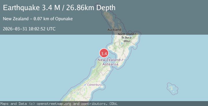 Map of off the west coast of the North Island of New Zealand