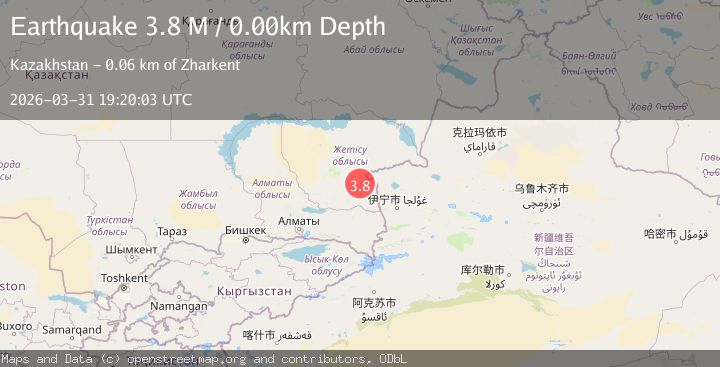 Map of eastern Kazakhstan