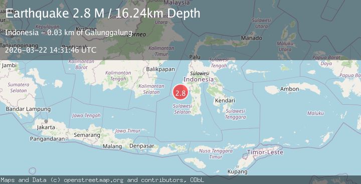 Map of Sulawesi, Indonesia