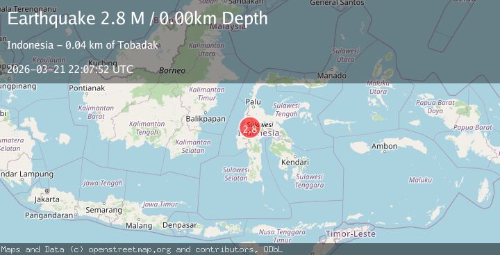 Map of Sulawesi, Indonesia