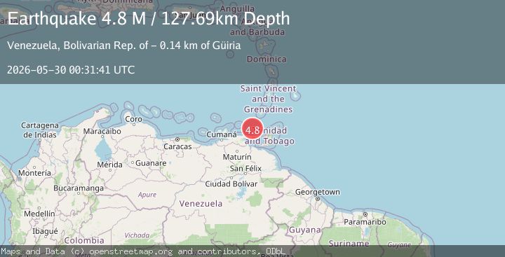 Map of offshore Sucre, Venezuela