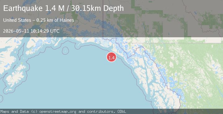 Map of off the coast of Southeastern Alaska