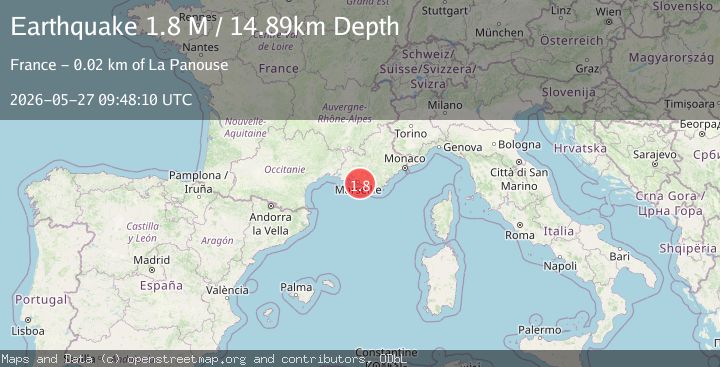 Map of near the south coast of France
