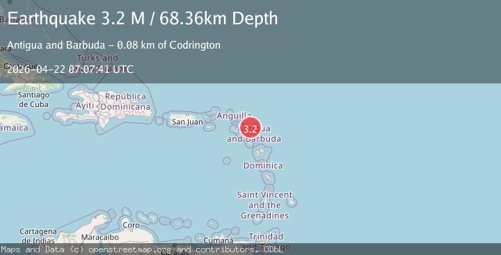 Map of Antigua and Barbuda region, Leeward Islands