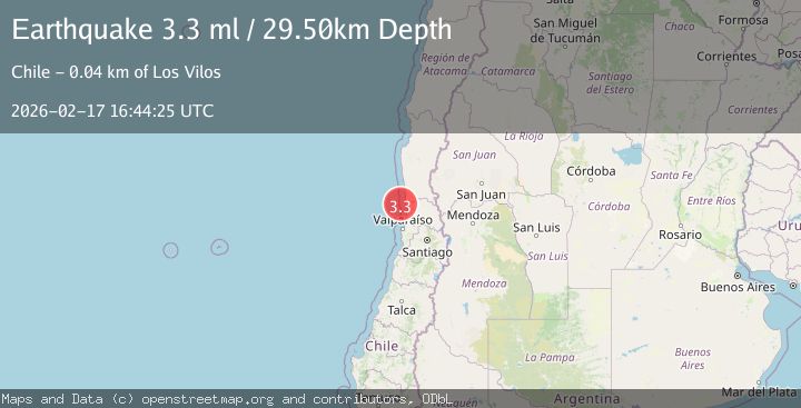 Map of offshore Valparaiso, Chile