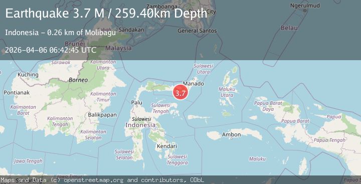 Map of Minahasa, Sulawesi, Indonesia