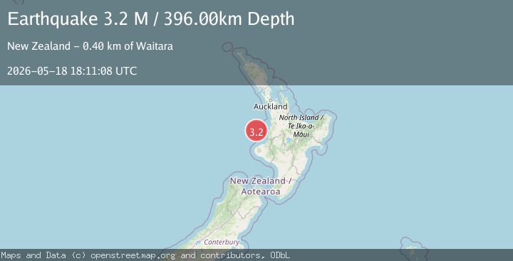 Map of off the west coast of the North Island of New Zealand
