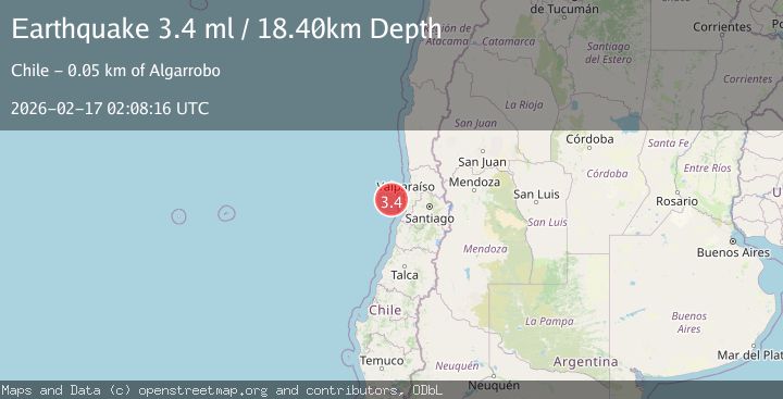Map of offshore Valparaiso, Chile
