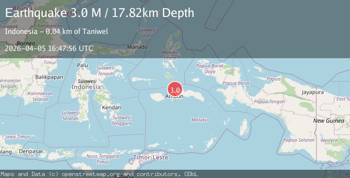 Map of Ceram Sea, Indonesia