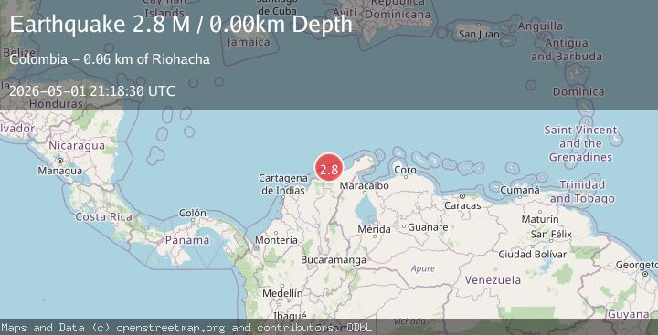 Map of near the north coast of Colombia