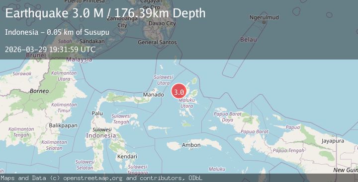 Map of Halmahera, Indonesia