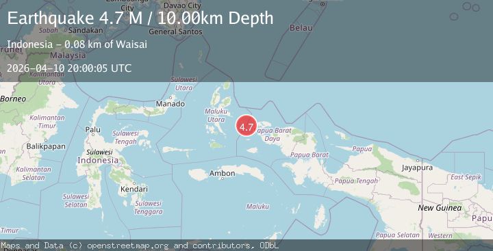 Map of Halmahera, Indonesia