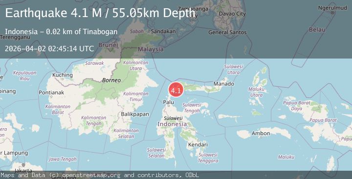 Map of Minahasa, Sulawesi, Indonesia