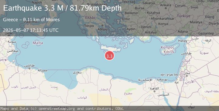 Map of Offshore Crete, Greece