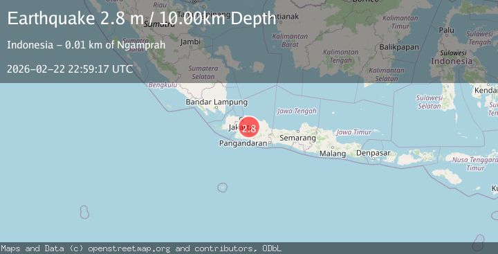 Map of Java, Indonesia