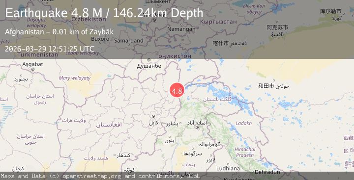 Map of Hindu Kush region, Afghanistan