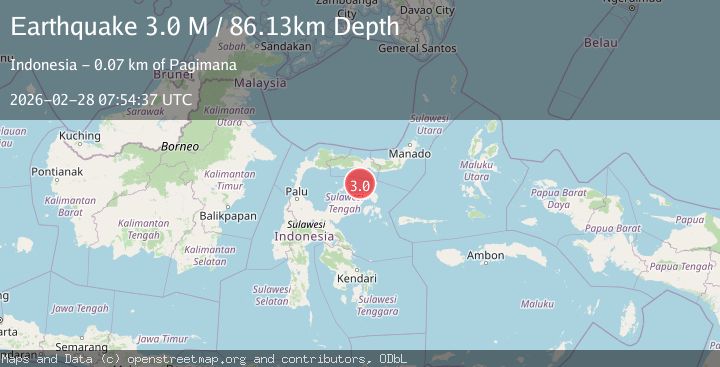Map of Minahasa, Sulawesi, Indonesia