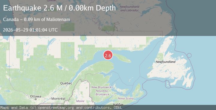 Map of Gaspe Peninsula, Quebec, Canada
