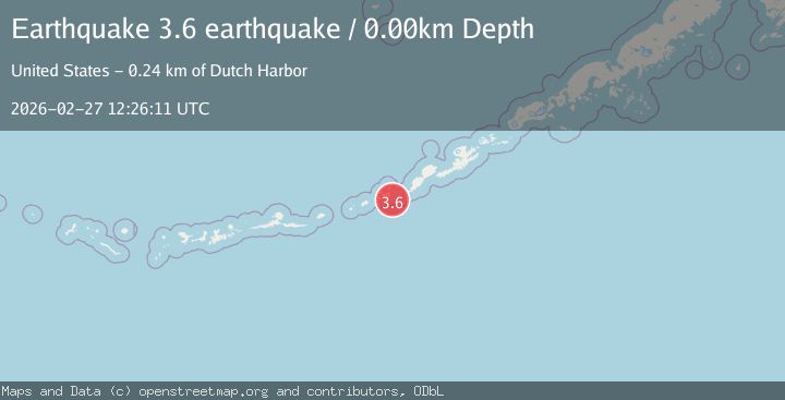 Map of Fox Islands, Aleutian Islands, Alaska