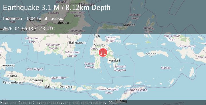 Map of Sulawesi, Indonesia