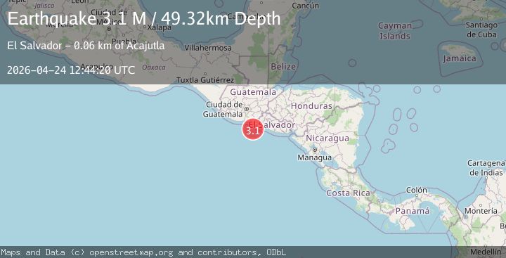 Map of offshore El Salvador