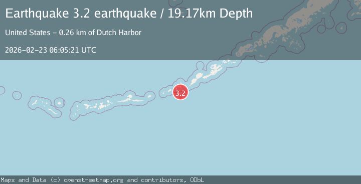Map of Fox Islands, Aleutian Islands, Alaska