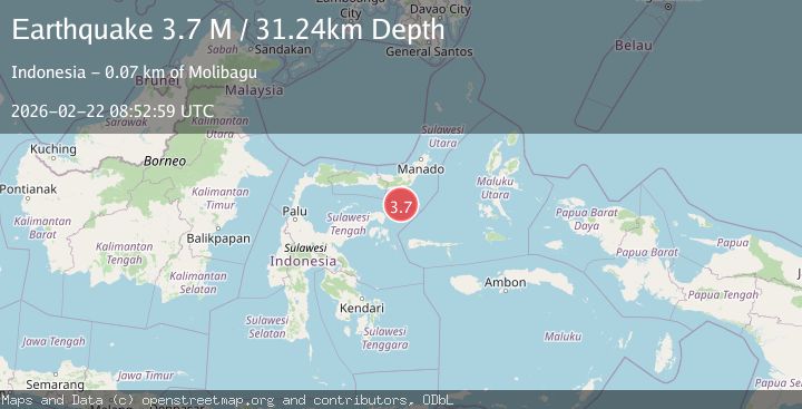 Map of Minahasa, Sulawesi, Indonesia