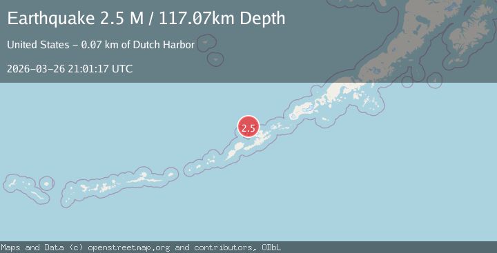 Map of Fox Islands, Aleutian Islands, Alaska