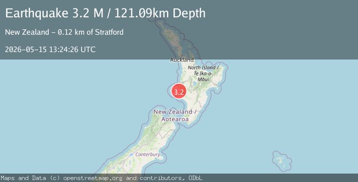 Map of Stratford District, New Zealand