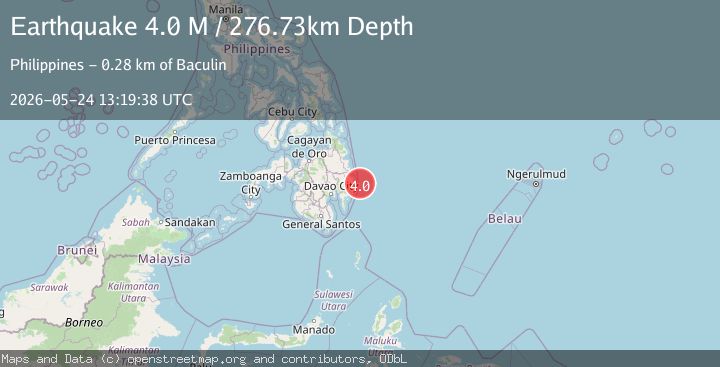 Map of Mindanao, Philippines