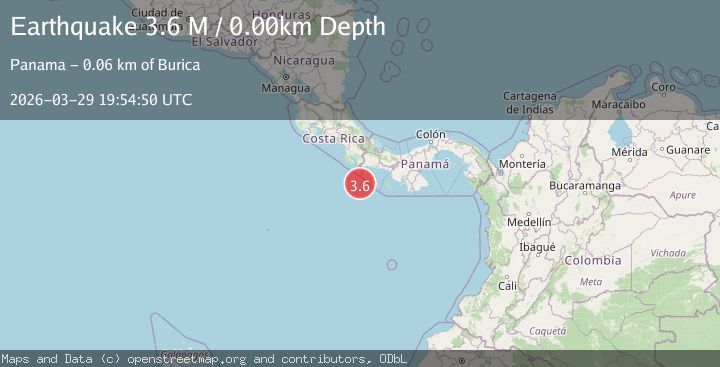 Map of south of Panama