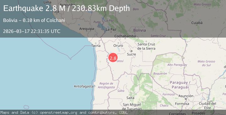 Map of Potosi, Bolivia
