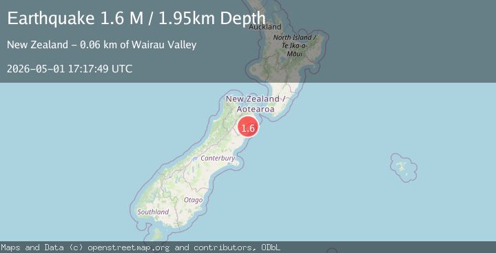 Map of Kaikoura District, New Zealand