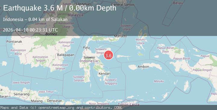 Map of Sulawesi, Indonesia