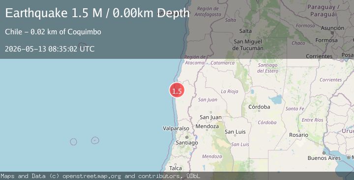 Map of offshore Coquimbo, Chile