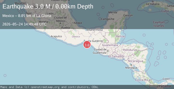 Map of offshore Oaxaca, Mexico