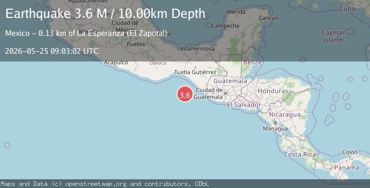 Map of off the coast of Chiapas, Mexico
