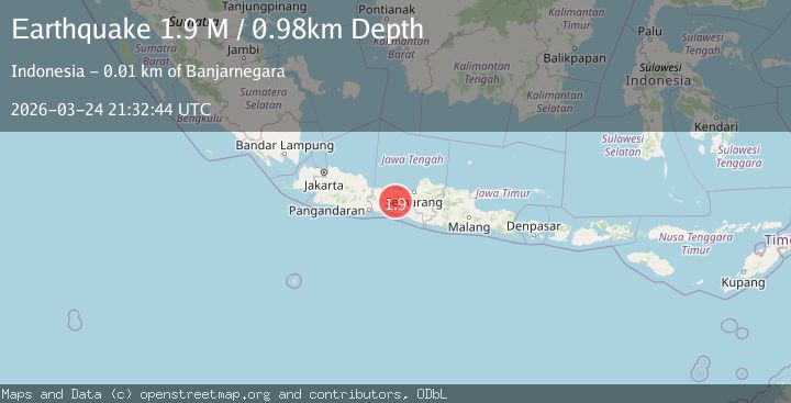 Map of Java, Indonesia