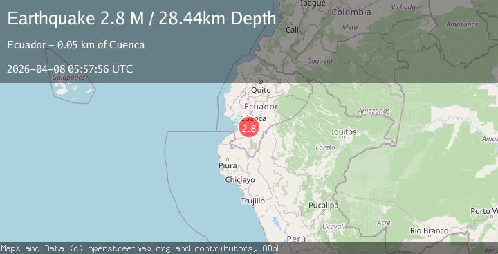 Map of near the coast of Ecuador