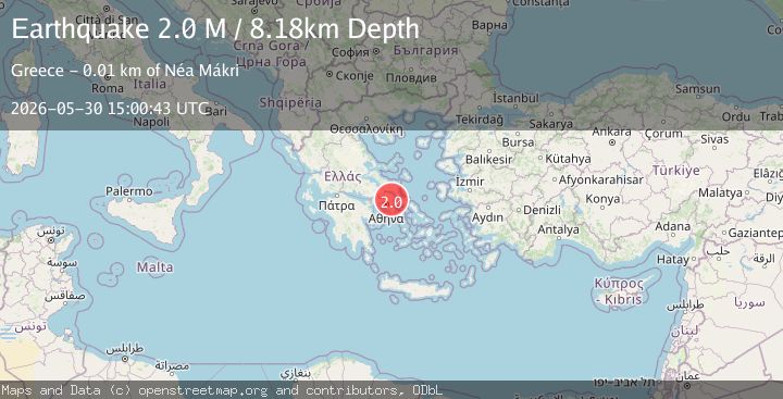 Map of Attica Region, Greece