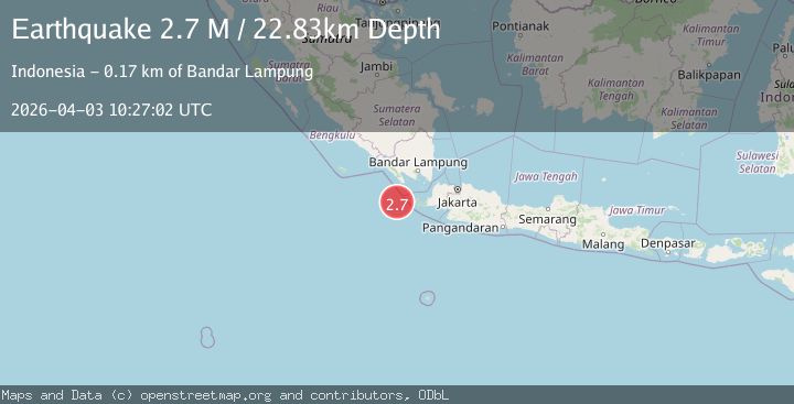 Map of Sunda Strait, Indonesia