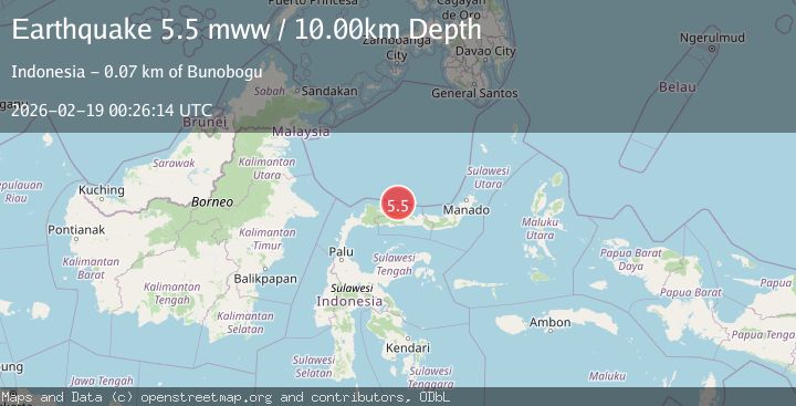 Map of Minahasa, Sulawesi, Indonesia