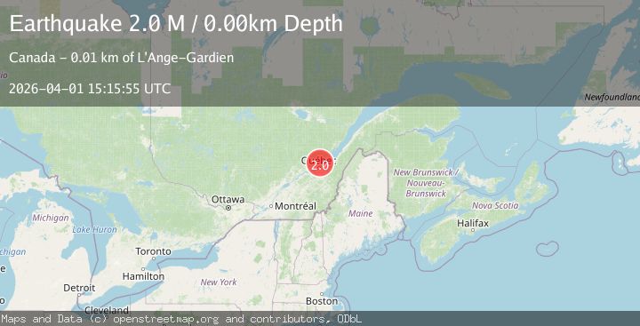 Map of southern Quebec, Canada