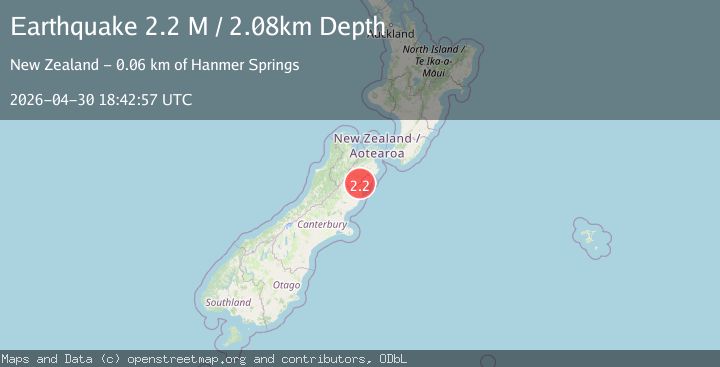 Map of Kaikoura District, New Zealand