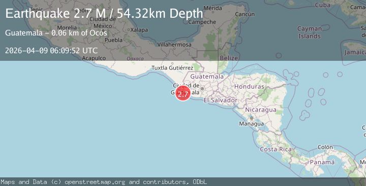 Map of offshore Guatemala